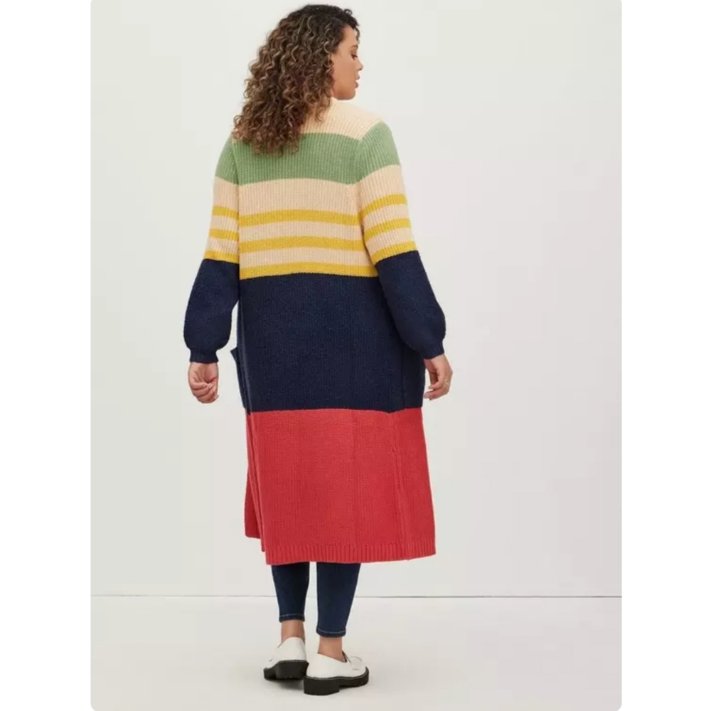 Torrid Colorblock Long Cardigan - Picture 2 of 2